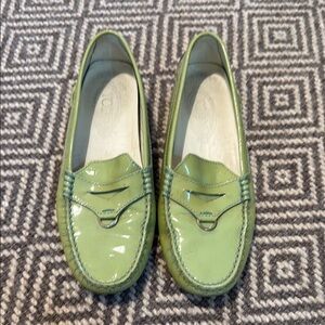 Green Tod’s Driving loaders Patent Leather Loafers